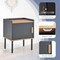 Costway Nightstand Bedside End Table with Door Cabinet for Living Room Bedroom